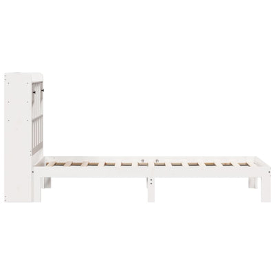 Sänky kirjahyllyllä ei patjaa valkoinen 75x190 cm täysi mänty
