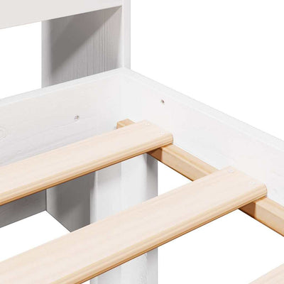 Valkoinen sänky kirjahyllyllä ei patjaa Adinele 75x190cm (mänty)