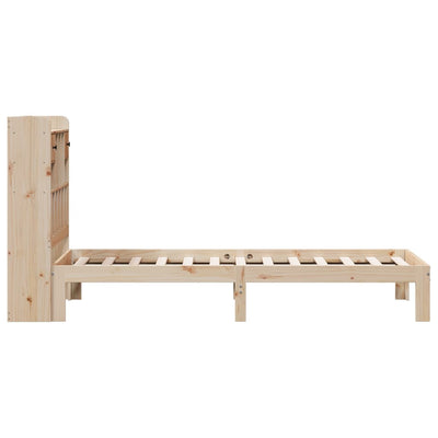 Sänky kirjahyllyllä ilman patjaa 90x190 cm täysi mänty