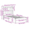 Sänky kirjahyllyllä ilman patjaa Adinele 90x190cm (mänty)