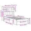 Sänky kirjahyllyllä ilman patjaa Adinele 90x200cm (mänty)