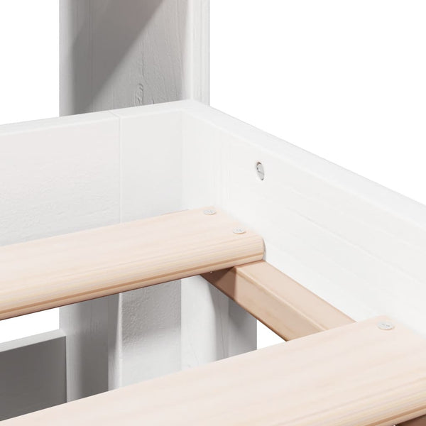 Sänky kirjahyllyllä ei patjaa valkoinen 180x200 cm täysi mänty