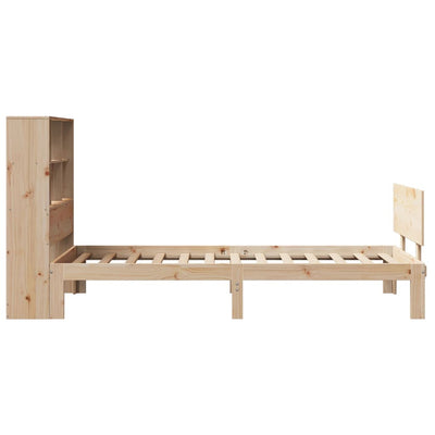 Sänky kirjahyllyllä ilman patjaa 100x200 cm täysi mänty