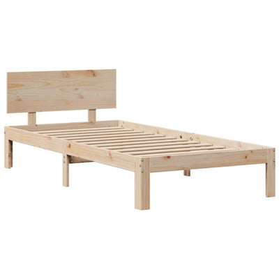 Sänky kirjahyllyllä ilman patjaa 100x200 cm täysi mänty