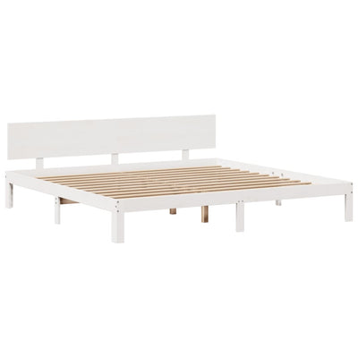 Sänky kirjahyllyllä ei patjaa valkoinen 180x200 cm täysi mänty