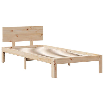 Sänky kirjahyllyllä ilman patjaa 75x190 cm täysi mänty