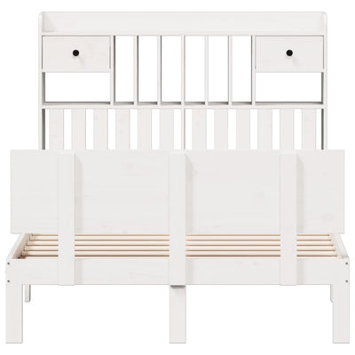 Valkoinen sänky kirjahyllyllä ei patjaa Nicky 135x190cm (mänty)