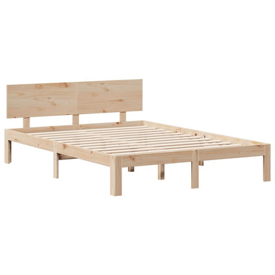 Sänky kirjahyllyllä ilman patjaa 140x190 cm täysi mänty