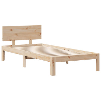 Sänky kirjahyllyllä ilman patjaa 90x200 cm täysi mänty