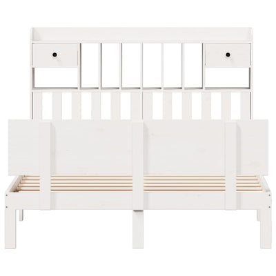 Valkoinen sänky kirjahyllyllä ei patjaa Nicky 140x200cm (mänty)