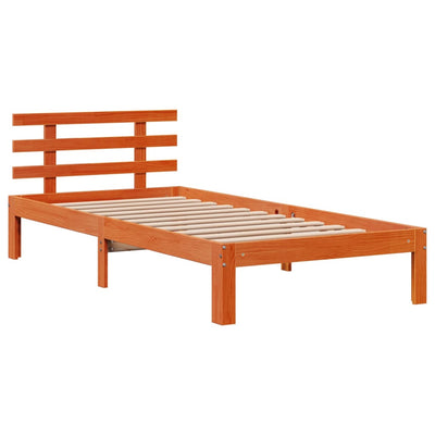 Sänky/kirjahylly ilman patjaa vahanruskea 75x190 cm täysi mänty