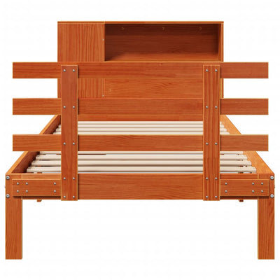 Vahanruskea sänky/kirjahylly ei patjaa Margita 100x200cm (mänty)