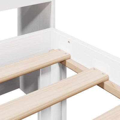 Valkoinen sänky kirjahyllyllä ei patjaa Krakovszki 75x190cm (mänty)