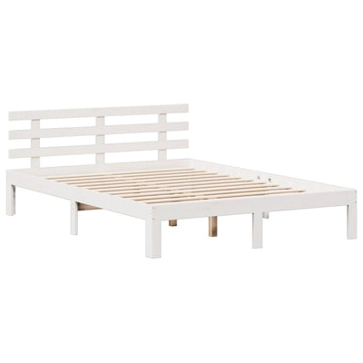 Sänky kirjahyllyllä ei patjaa valkoinen 140x190 cm täysi mänty