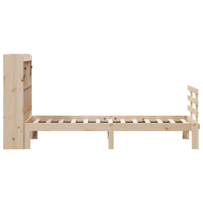 Sänky kirjahyllyllä ilman patjaa 100x200 cm täysi mänty