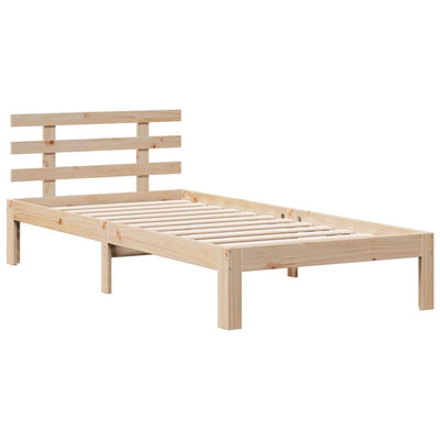 Sänky kirjahyllyllä ilman patjaa 100x200 cm täysi mänty