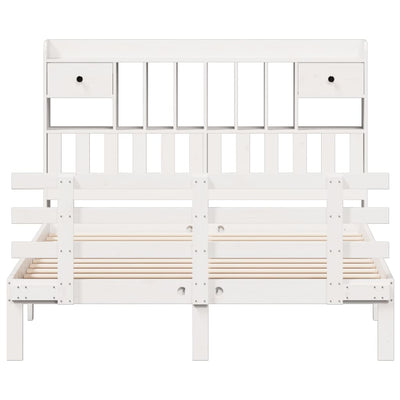 Valkoinen sänky kirjahyllyllä ei patjaa Krakovszki 160x200cm (mänty)