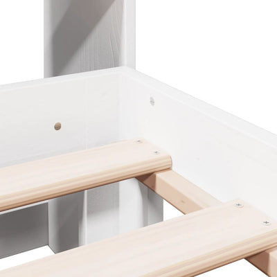 Valkoinen sänky kirjahyllyllä ei patjaa Krakovszki 160x200cm (mänty)