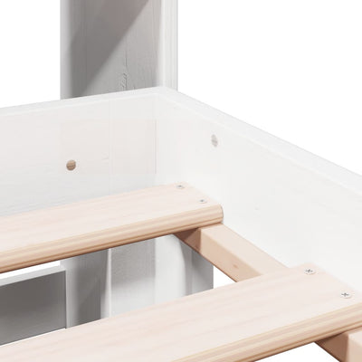 Valkoinen sänky kirjahyllyllä ei patjaa Krakovszki 180x200cm (mänty)