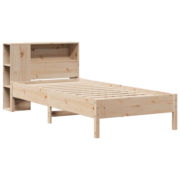 Sänky kirjahyllyllä ilman patjaa 75x190 cm täysi mänty