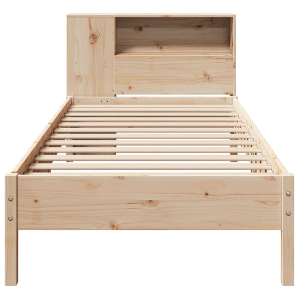 Sänky kirjahyllyllä ilman patjaa 75x190 cm täysi mänty
