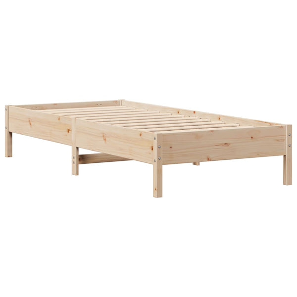 Sänky kirjahyllyllä ilman patjaa 75x190 cm täysi mänty