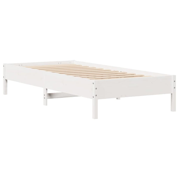 Sänky kirjahyllyllä ei patjaa valkoinen 75x190 cm täysi mänty