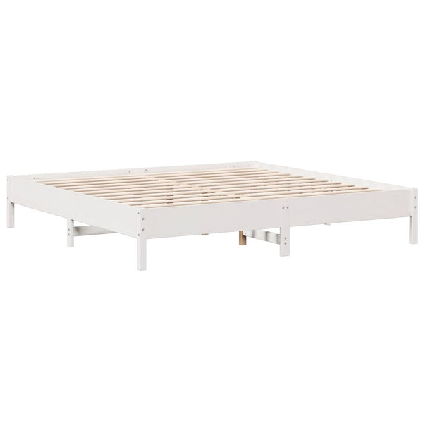Sänky kirjahyllyllä ei patjaa valkoinen 180x200 cm täysi mänty