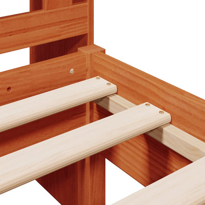 Vahanruskea sänky/kirjahylly ei patjaa Vartolomeu 100x200cm (mänty)