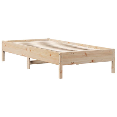 Sänky kirjahyllyllä ilman patjaa 90x200 cm täysi mänty