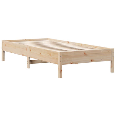 Sänky kirjahyllyllä ilman patjaa 75x190 cm täysi mänty