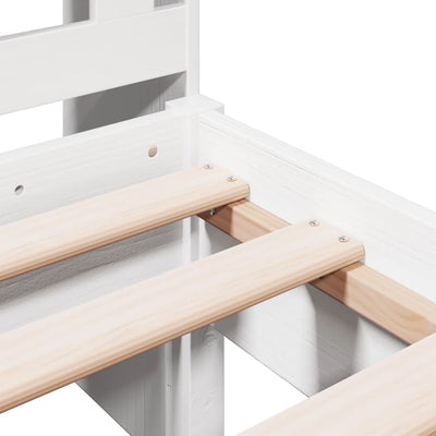 Valkoinen sänky kirjahyllyllä ei patjaa Vartolomeu 75x190cm (mänty)