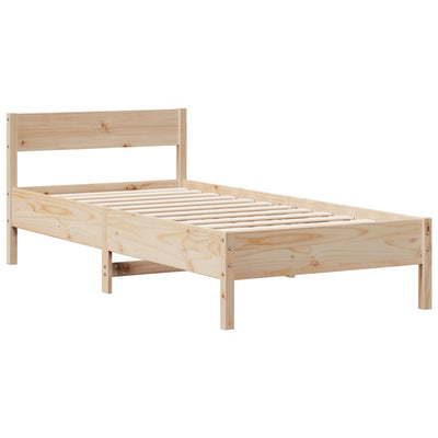 Sänky kirjahyllyllä ilman patjaa 75x190 cm täysi mänty