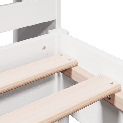 Valkoinen sänky kirjahyllyllä ei patjaa Radutiu 75x190cm (mänty)