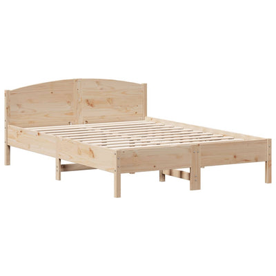 Sänky kirjahyllyllä ilman patjaa 135x190 cm täysi mänty