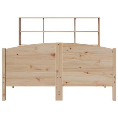 Sänky kirjahyllyllä ilman patjaa 150x200 cm täysi mänty