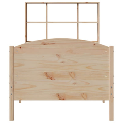 Sänky kirjahyllyllä ilman patjaa 100x200 cm täysi mänty