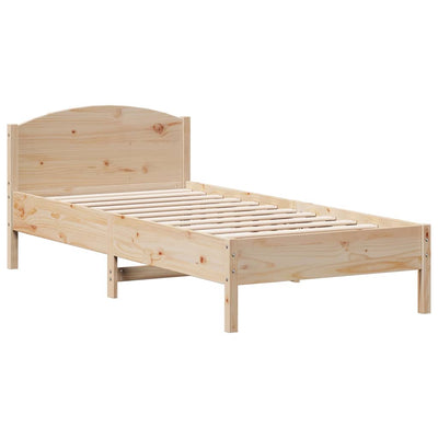 Sänky kirjahyllyllä ilman patjaa 100x200 cm täysi mänty