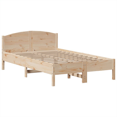 Sänky kirjahyllyllä ilman patjaa 135x190 cm täysi mänty