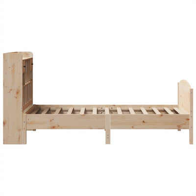 Sänky kirjahyllyllä ilman patjaa 75x190 cm täysi mänty