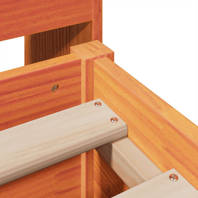 Vahanruskea sänky patjalla Abi 140x200cm (mänty)