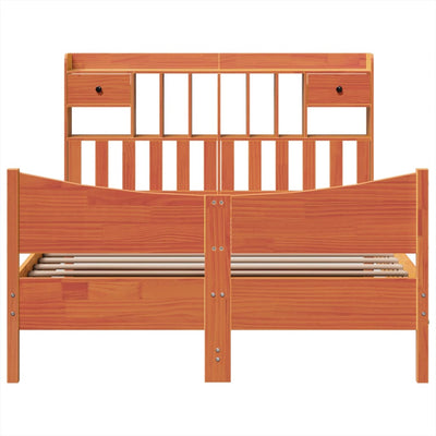 Vahanruskea sänky patjalla Fanache 140x200cm (mänty)