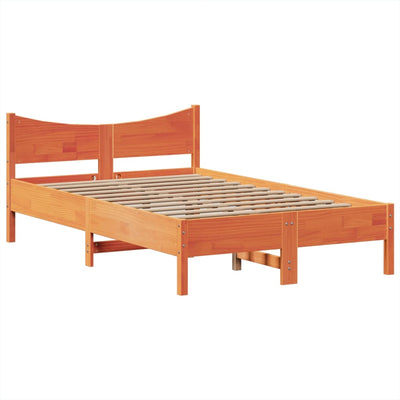 Sängynrunko ilman patjaa vahanruskea 135x190 cm täysi mänty