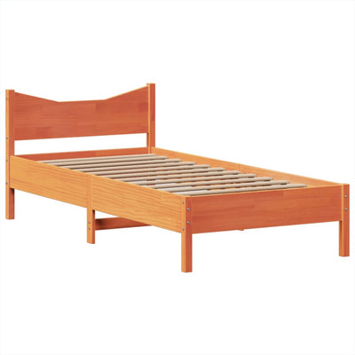 Sängynrunko ilman patjaa vahanruskea 75x190 cm täysi mänty