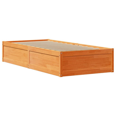 Sängynrunko ilman patjaa vahanruskea 75x190 cm täysi mänty