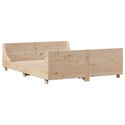 Sänky kirjahyllyllä ilman patjaa 150x200 cm täysi puu