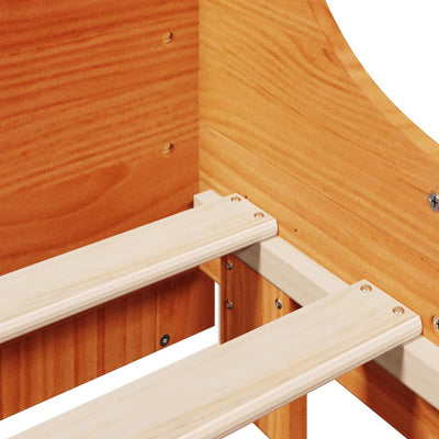 Vahanruskea sänky/kirjahylly ei patjaa Badawi 120x200cm (puu)