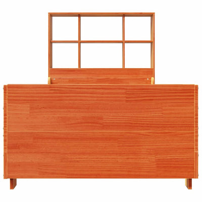 Sänky/kirjahylly ei patjaa vahanruskea 90x190 cm täysi puu