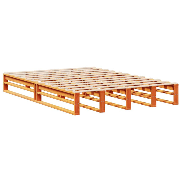 Sänky kirjahyllyllä ilman patjaa vahanrusk 140x190 cm täysi puu