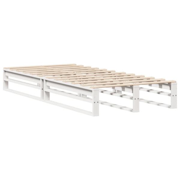 Sänky kirjahyllyllä ei patjaa valkoinen 75x190 cm täysi puu